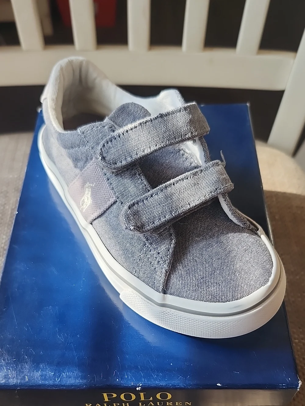 Polo by Ralph Lauren Kids' Gray Canvas Velcro Sneaker